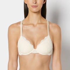 La Senza Lightly Lined Full Coverage Bra with Timeless Lace in Pearled Ivory
