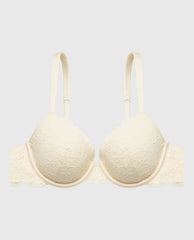 La Senza Lightly Lined Full Coverage Bra with Timeless Lace in Pearled Ivory