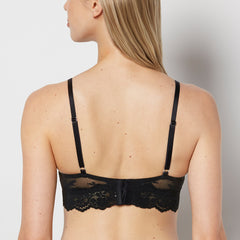 La Senza Designer Collection Unlined Demi Bra in Timeless Lace in Tuxedo Black