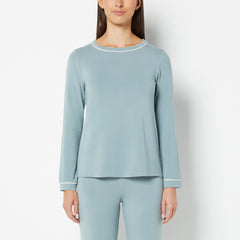 La Senza Casual Sleep Long Sleeve Scoop Neck Top in Lead