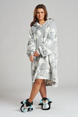 South Beach Silver Penguin Luxury Fleece Snuggle Hoodie