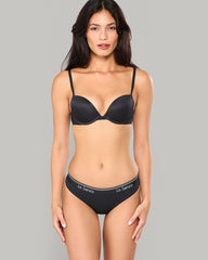 La Senza Logo Stripe White Dyable Rx Thong