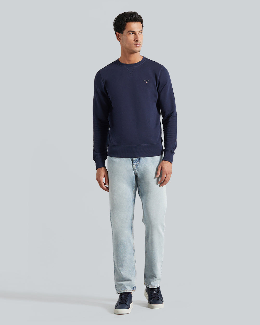 Gant Regular Fit Cotton Crewneck Sweatshirt Evening Blue / M