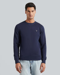 Gant Regular Fit Cotton Crewneck Sweatshirt Evening Blue / M