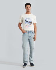 Gant Heritage Worn Wash Jeans – Straight Fit Faded Denim Semi Light Blue Vintage / 36X32