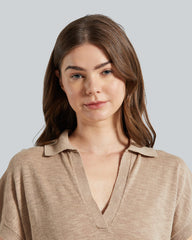 Gant Linen-Blend Collar Dress – Lightweight, Flowy Movement Horn Beige / M