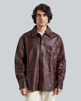 Gant Leather Shirt – Supple Lamb Leather Dark Mahogany / L