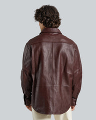 Gant Leather Shirt – Supple Lamb Leather Dark Mahogany / L