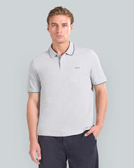 Tipped Piqué Polo Shirt Grey / L