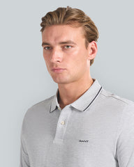 Tipped Piqué Polo Shirt Grey / L