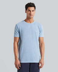 Sunfaded Slim Pique Short Sleeve T-Shirt Dove Blue / L