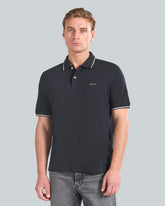 Tipped Piqué Polo Shirt Black / L