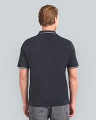 Tipped Piqué Polo Shirt Black / L