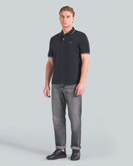 Tipped Piqué Polo Shirt Black / L