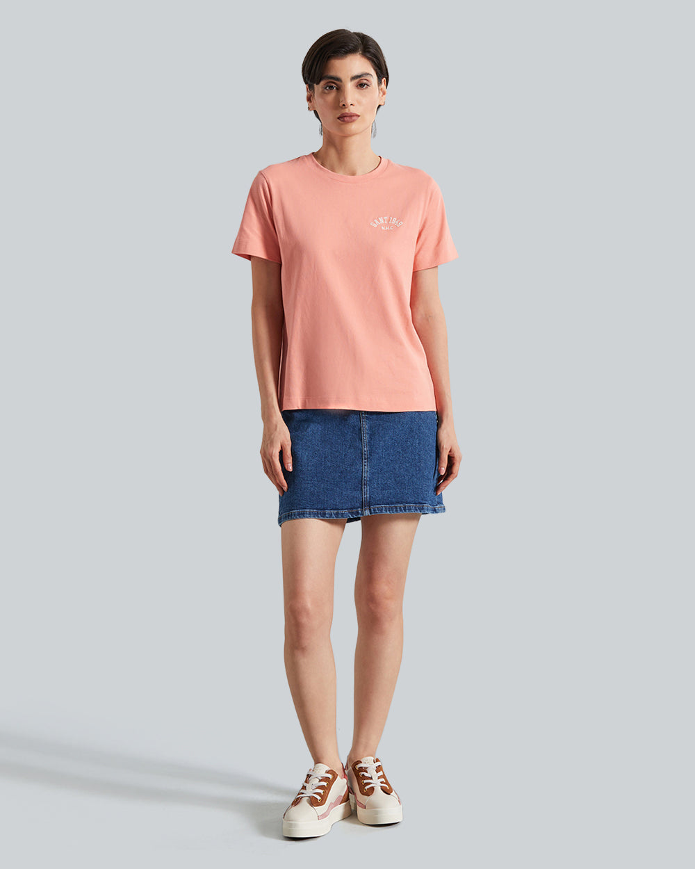 Regular Fit Arch Short Sleeve T-Shirt Peachy Pink / S