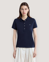 SLIM SHEILD CAP SLEEVE PIQUE POLO Blue / M