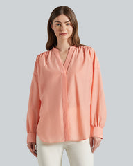 Gant Relaxed Cotton Silk Blouse – Soft Blend, Delicate Drape Peachy Pink / 36