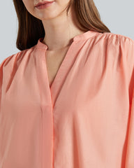 Gant Relaxed Cotton Silk Blouse – Soft Blend, Delicate Drape Peachy Pink / 36