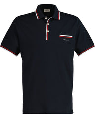 2-Color Tipped Piqué Polo Shirt Black / S