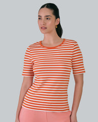 Slim Striped 1X1 Ribbed T-Shirt