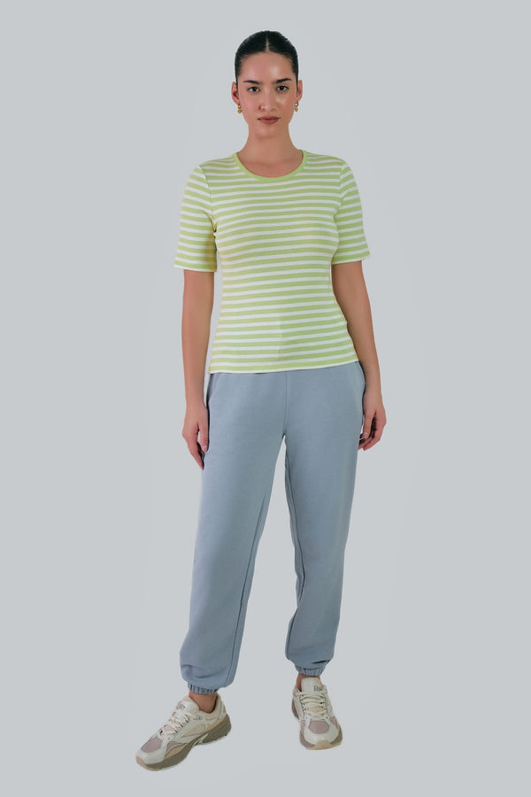 Slim Striped 1X1 Ribbed T-Shirt