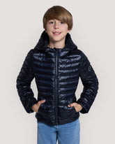 Teen Girls Shiny Lightweight Padded Down Jacket Black / 134/140