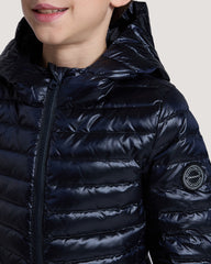 Teen Girls Shiny Lightweight Padded Down Jacket Black / 134/140