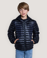 Teens Shiny Lightweight Padded Down Jacket Black / 134/140