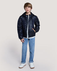 Teens Shiny Lightweight Padded Down Jacket Black / 134/140