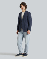 Gant Slim Two-Toned Twill Jersey Blazer – Tailored Cut, Textured Fabric Evening Blue / 50