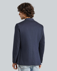 Gant Slim Two-Toned Twill Jersey Blazer – Tailored Cut, Textured Fabric Evening Blue / 50