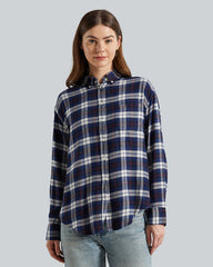 Relaxed Fit Checked Flannel Shirt Classic Blue / 36