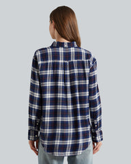 Relaxed Fit Checked Flannel Shirt Classic Blue / 36
