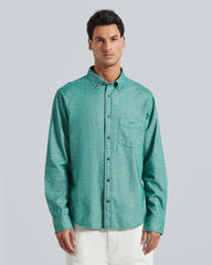 Gant Regular Herringbone Flannel Shirt – Regular Fit Cotton Flannel Deep Forest Green / XL