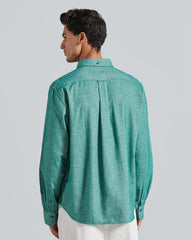 Gant Regular Herringbone Flannel Shirt – Regular Fit Cotton Flannel Deep Forest Green / XL