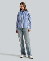 Reg Poplin Wide Striped Shirt 416-GAN / 36