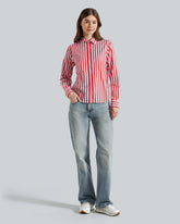 Reg Poplin Wide Striped Shirt Red / 36
