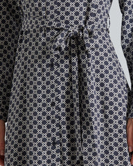 SLIM GEOMETRIC PRINTED SHIRT DRESS