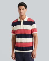 BLOCK STRIPE SS POLO Cream / L