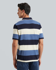 BLOCK STRIPE SS POLO Blue / L