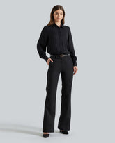 REG SATIN STRIPED SHIRT Black / 36