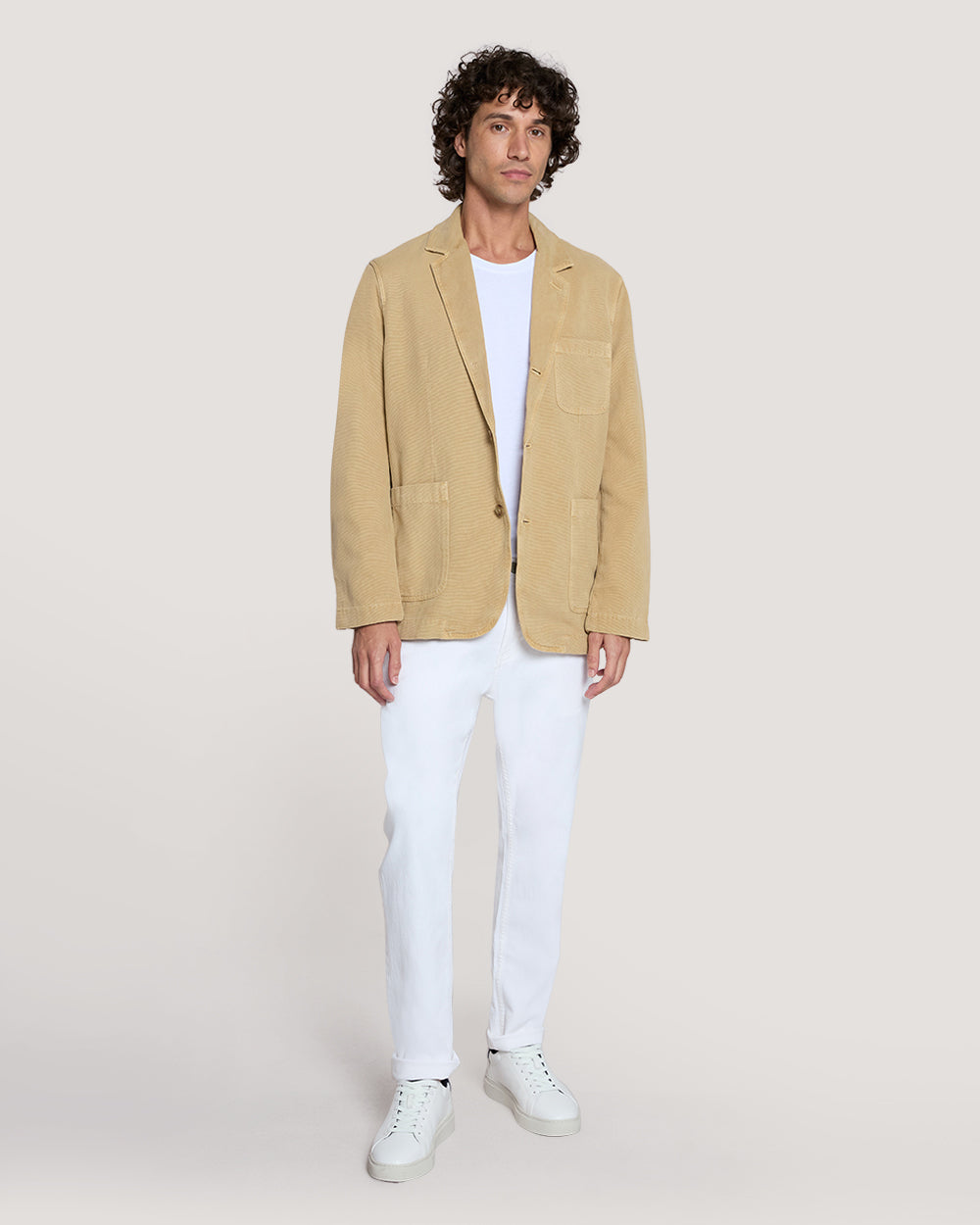 RELAXED CANVAS BLAZER Beige / 50