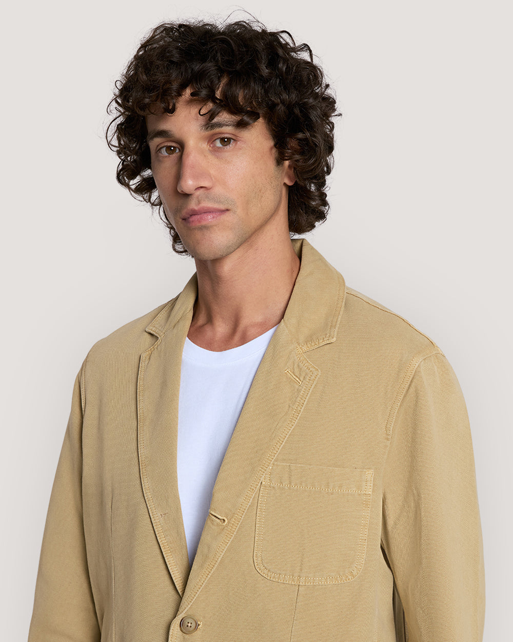 RELAXED CANVAS BLAZER Beige / 50