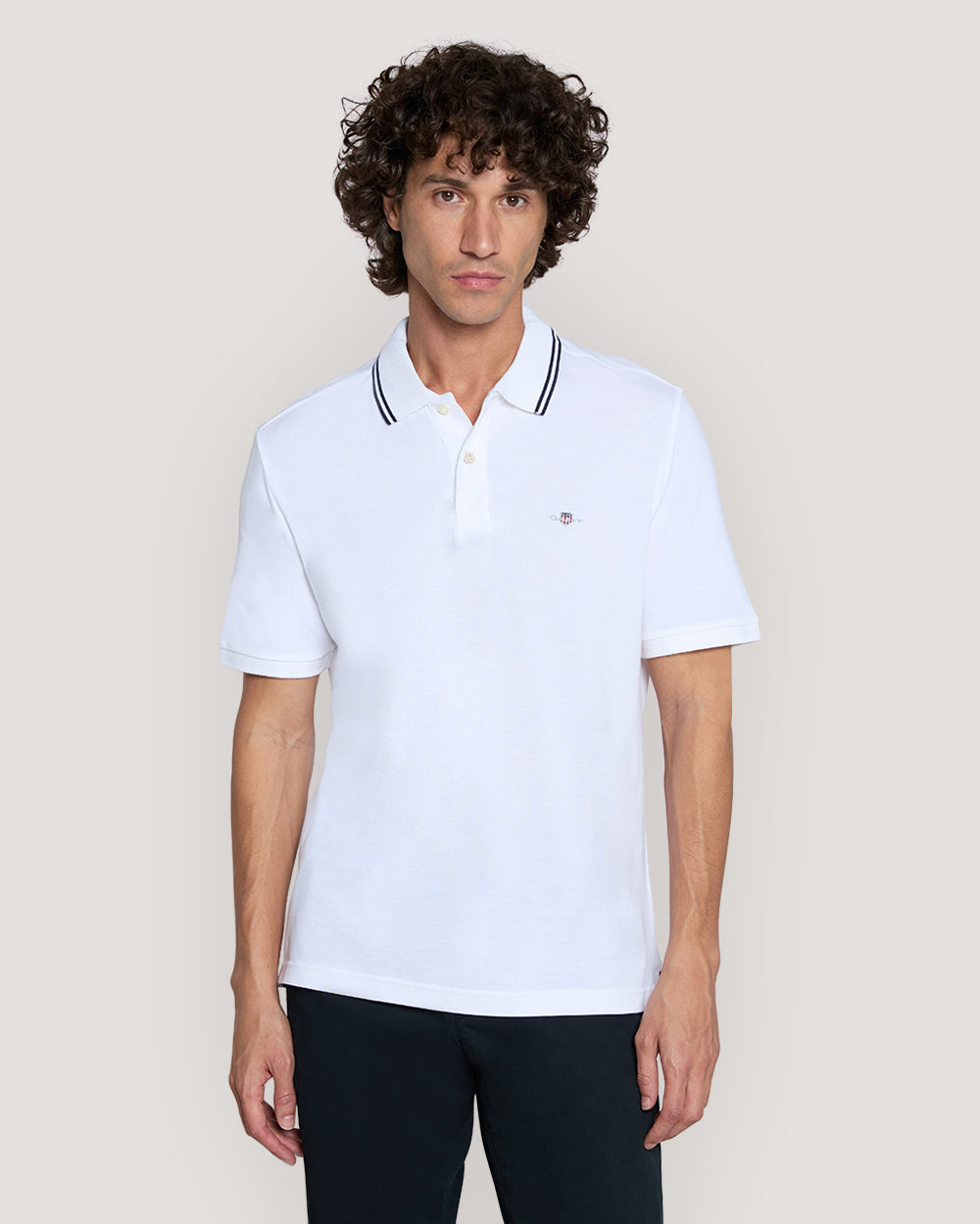 Tipping Collar Ss Polo White / M