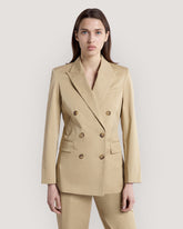 Slim Fit Cotton Blazer Beige / 36