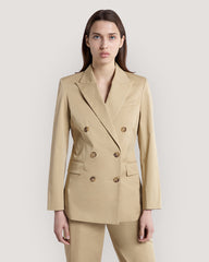 Slim Fit Cotton Blazer Beige / 36