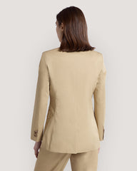 Slim Fit Cotton Blazer Beige / 36