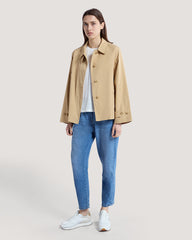 Short Cotton Car Coat Beige / M