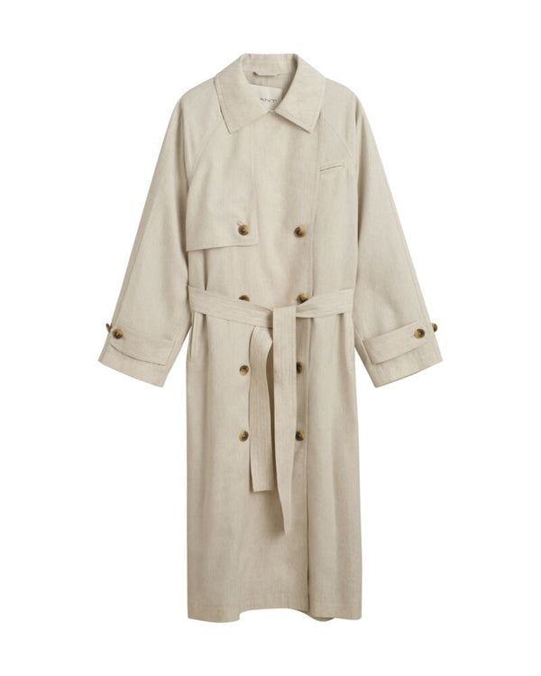 Linen Blend Trench Coat