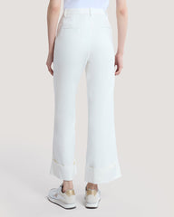 Creased Turn-Up Pants White / 36